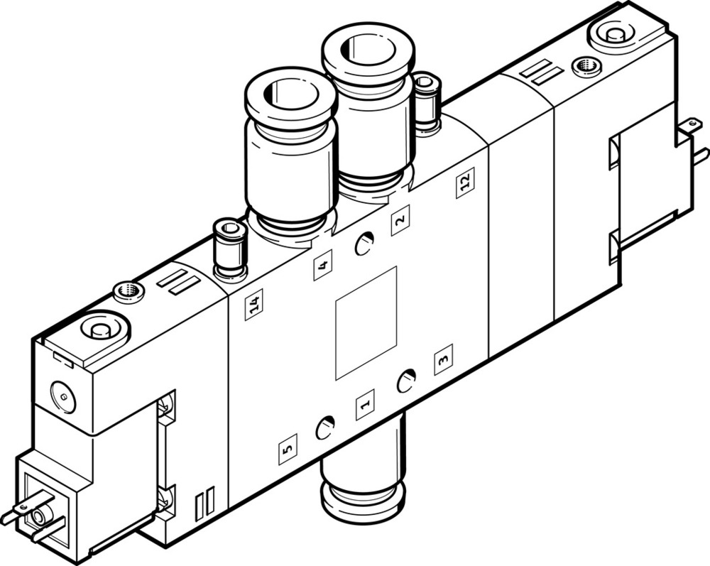 Festo 5/3 NC Válvula Solenoide De Aire QS-10 1050l/min - 170260