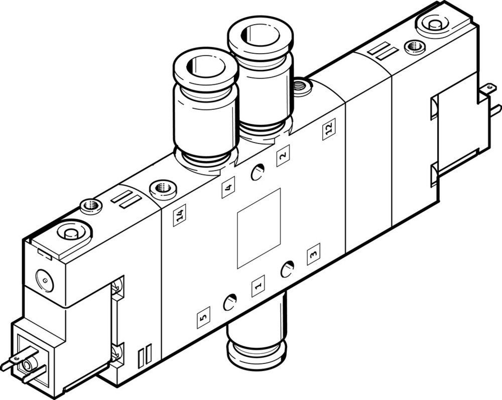 Festo 5/3 Abgeblasene Luft Magnetventil QS-10 1000l/min - 170261