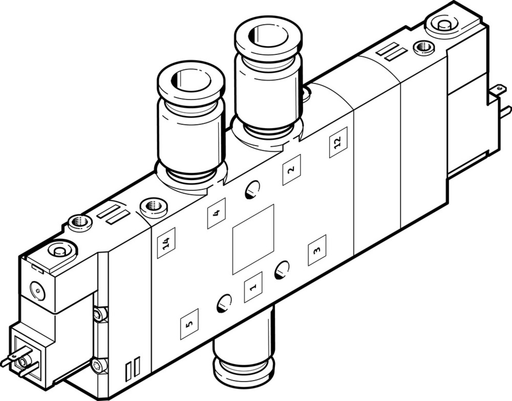 Festo 5/3 Échappement D'Air Électrovanne QS-10 1250l/min - 170273