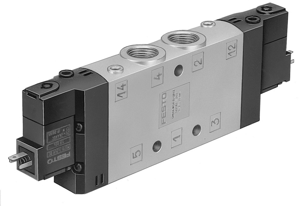 Festo 5/3 NC Válvula Solenoide De Aire G3/8 3000L/Min - 170301