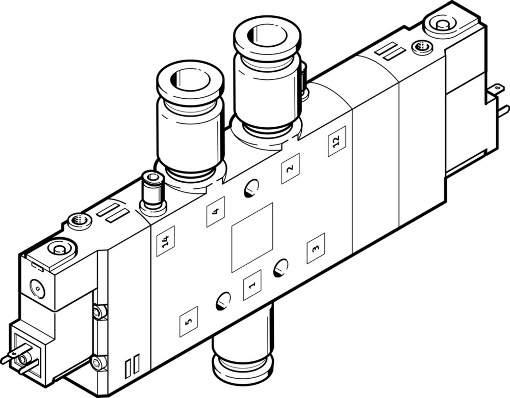 Festo 5/3 Échappement D'Air Électrovanne QS-12 1600L/Min - 170352
