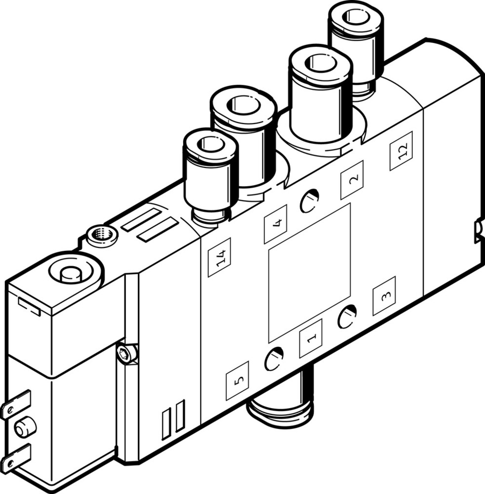 Festo 5/2 Monostable Válvula Solenoide De Aire QS-6 320l/min - 196886