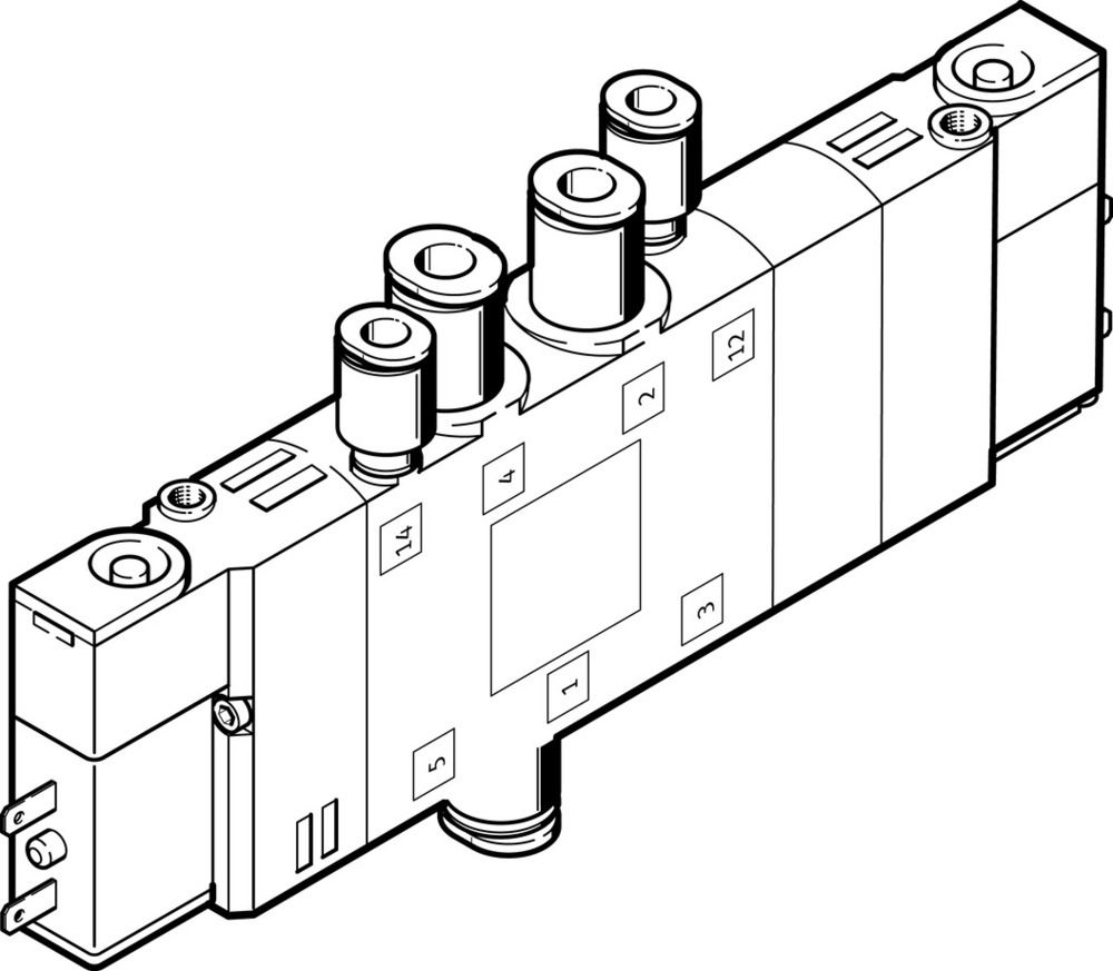 Festo 5/3 Électrovanne D'Air Échappé QS-8 570L/Min - 196902