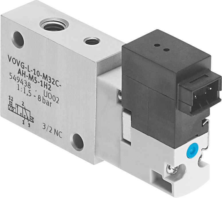 Festo 3/2 NO Monostable Válvula Solenoide De Aire M5 200L/Min 2 - 8Bar/2 - 116Psi - 560699