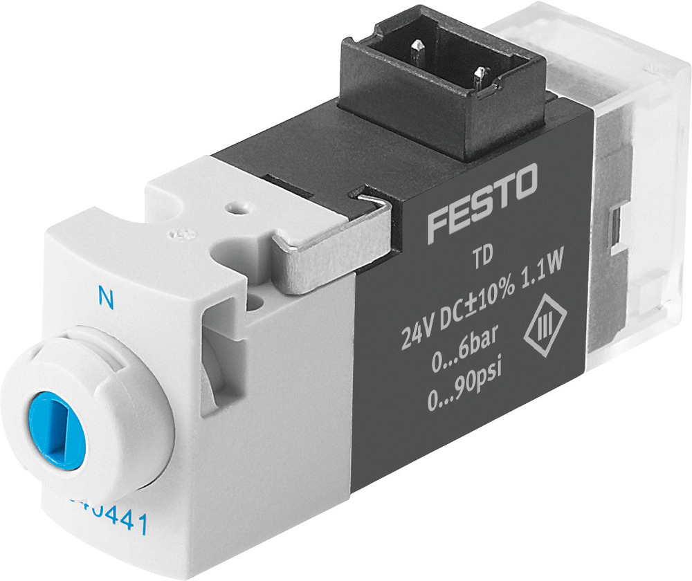 Festo 3/2 NO Monostabiler Luft Magnetventil Anschlussplatte 10l/min 0 - 6bar/0 - 87psi - 540441