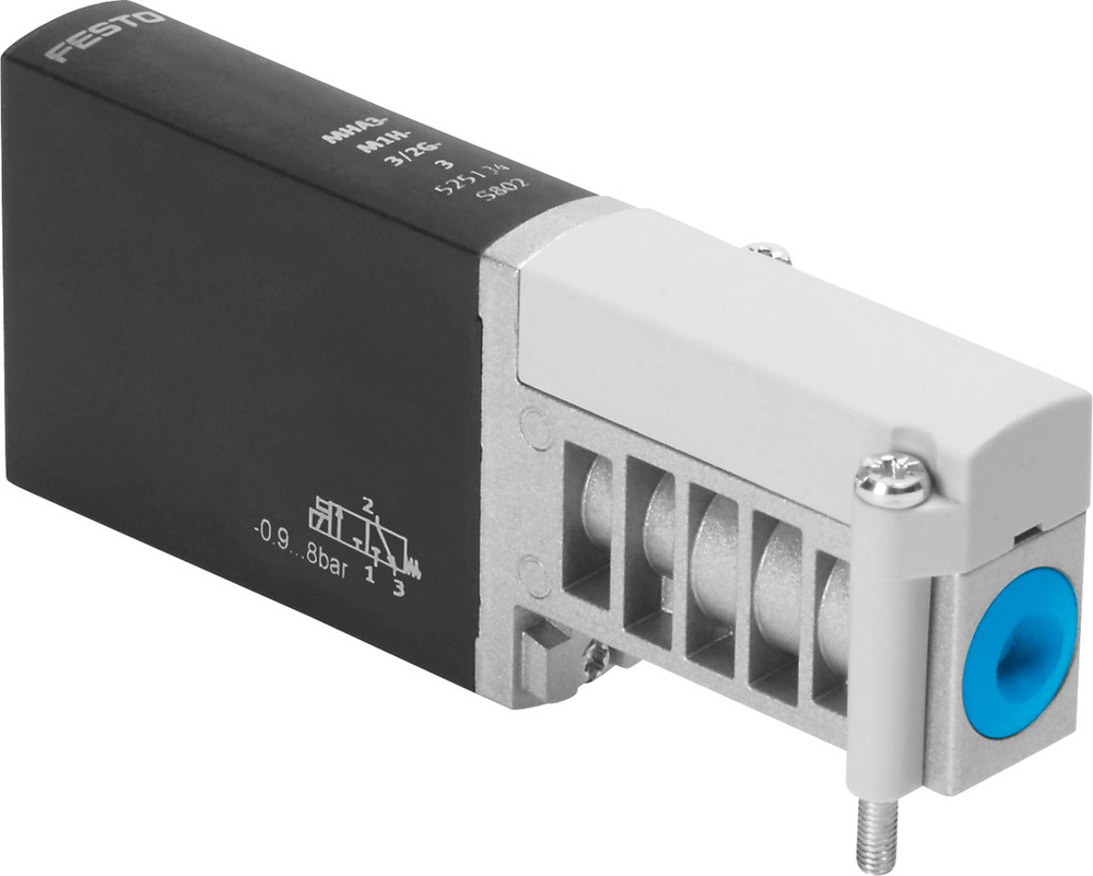 Festo 3/2 NC Monostable Électrovanne Embase 200L/Min -0.9 - 8Bar/-13 - 116Psi - 525135