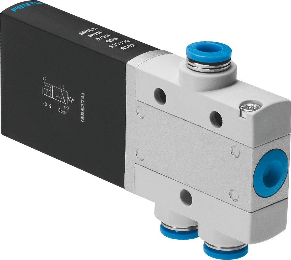 Festo 3/2 NC Monostabiles Luft Magnetventil QS-6 200l/min -0,9 - 8bar/-13 - 116psi - 525150