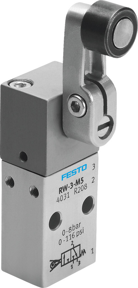 Festo 3/2 NC Monostabiele Draaileverklep M5 80L/Min - 4031