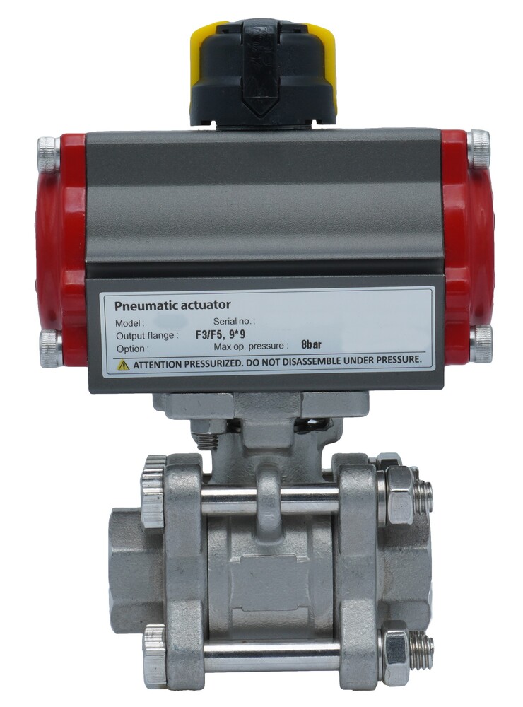 Pneumatische Kogelkraan G1/2'' RVS Veer-Openend