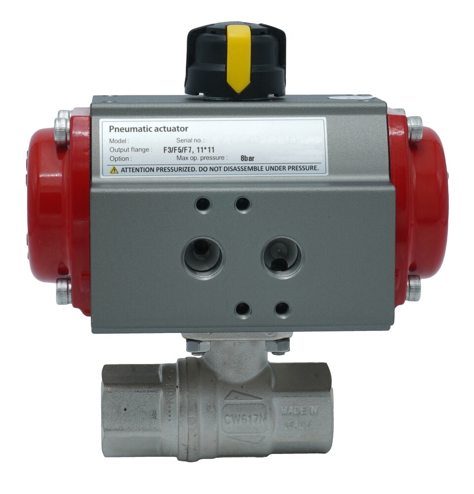 Vanne À Bille Pneumatique G1/4'' Laiton Ouverture Par Ressort