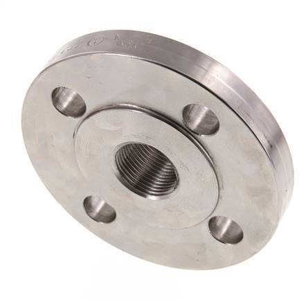 Threaded Flange DN20-PN16 Rp 3/4'' Stainless Steel 1.4571 DIN 2566