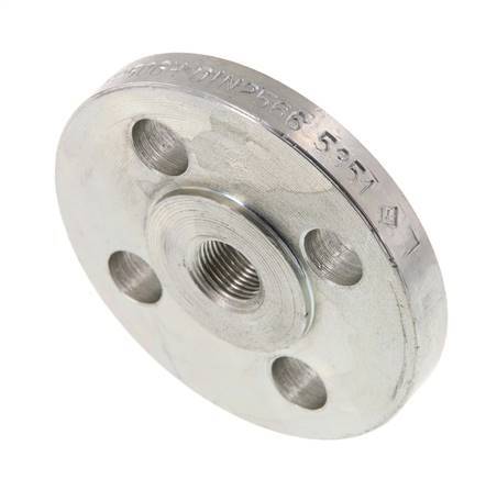 Draadflens DN10-PN16 Rp 3/8'' Verzinkt Staal DIN 2566