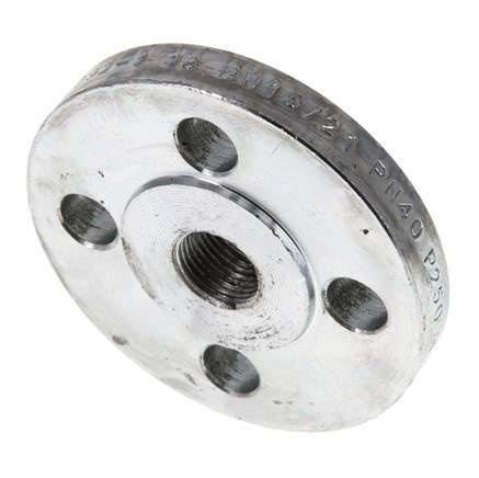 Bride Filetée DN15-PN40 Rp 1/2'' Acier Galvanisé DIN 2567 Et EN 1092-1 (Type 13)