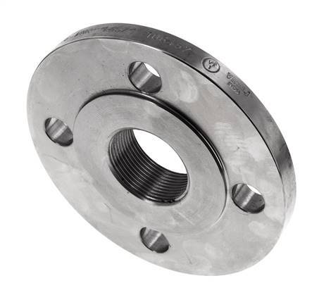 Draadflens DN40-PN16 Rp 1-1/2'' RVS 1.4571 DIN 2566