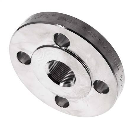 Draadflens DN20-PN40 Rp 3/4'' RVS 1.4571 DIN 2567 En EN 1092-1 (Type 13)