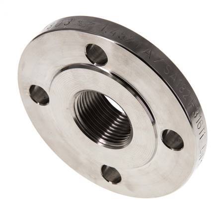 Draadflens DN25-PN6 Rp 1'' RVS 1.4571 DIN 2565 En EN 1092-1 (Type 13)