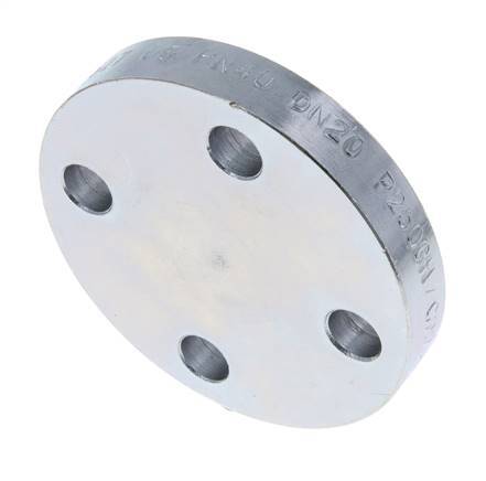 Flasque Aveugle DN20-PN40 Acier Galvanisé DIN 2527 Et EN 1092-1 (Type 05)