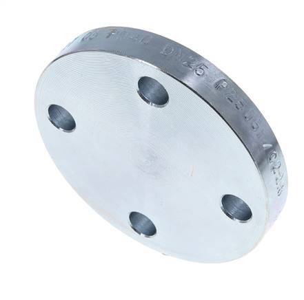 Brida Ciega DN25-PN40 Acero Galvanizado DIN 2527 Y EN 1092-1 (Tipo 05)