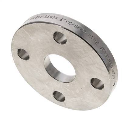 Brida Suelta DN25-PN10 Acero Inoxidable 1.4571 DIN 2642 Material Completo