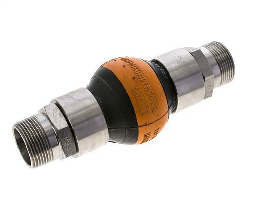 Gewindegummi-Expansionsfuge DN32 R 1-1/4'' (Männlich)-R 1-1/4'' (Männlich) EPDM Edelstahl