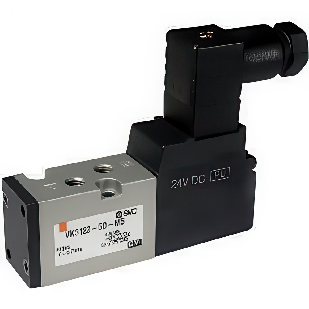 SMC Válvula Solenoide Neumática De 5/2 Vías En Línea M5x0.8 Con Sello De Caucho - VK3120-5DO-M5-Q