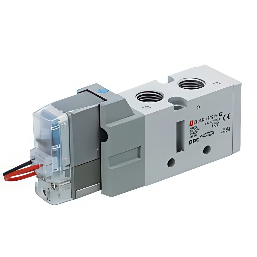 SMC 5/3 Voie En Ligne Électrovanne Pneumatique G1/4'' Avec Redresseur - VF3430-5YO1-02F