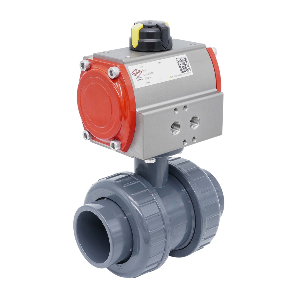 63mm 2-Weg PVC Pneumatische Kogelkraan Dubbelwerkend