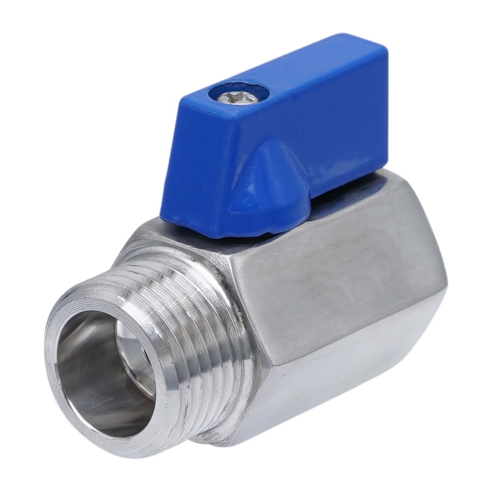G 1/4'' M/F 2-Way Stainless Steel Mini Ball Valve 69 bar PTFE - TamesonPRO 1113-014-MF
