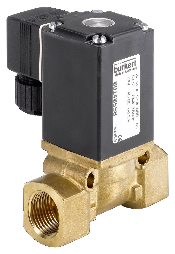 Válvula Solenoide G1/2'' NC Latón NBR 0-16bar/232psi 24VAC/DC Vacío 290 50294