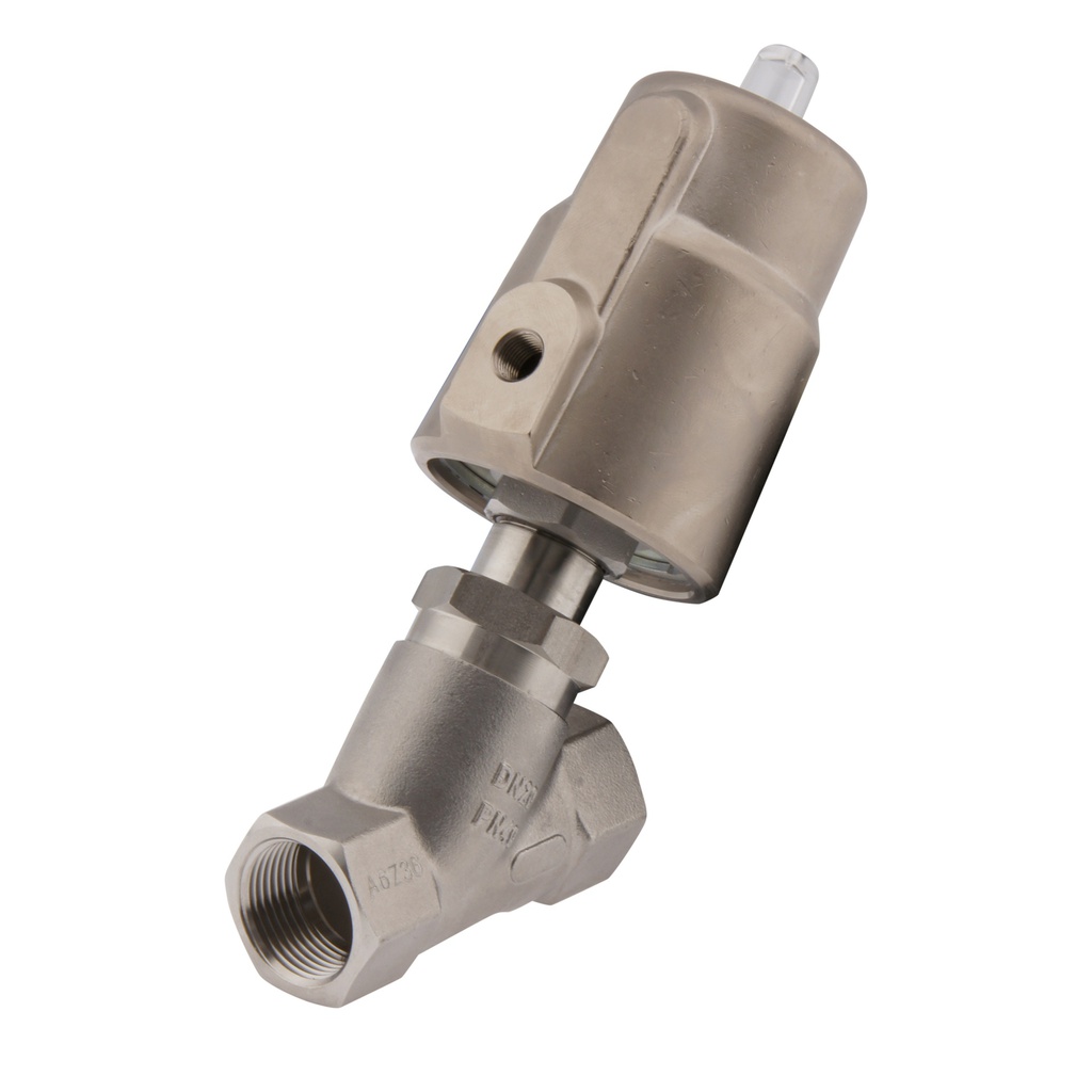 G1/2'' PTFE 25bar NC Angle Seat Valve (Closes Ag. Debit) Acier inoxydable/laiton AL2