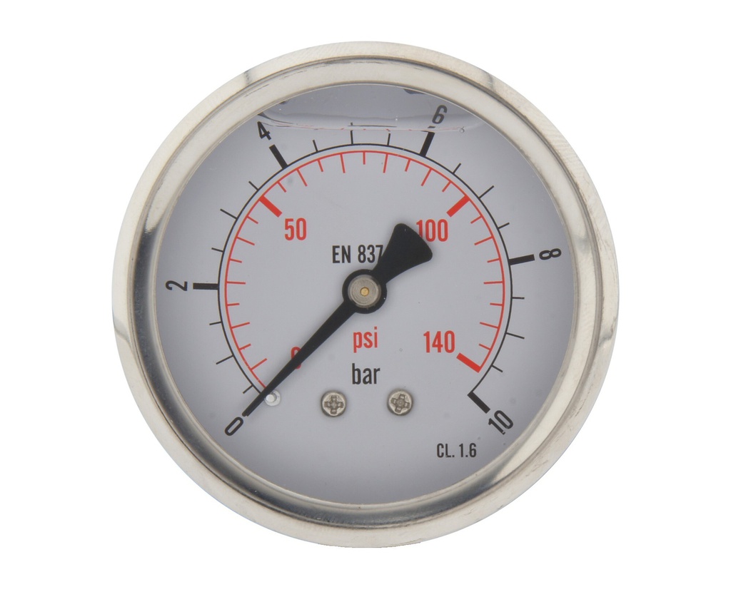 0..160 Bar (0..2321 psi) Manomètre à glycérine Arrière Acier inoxydable/laiton 63 mm Classe 1.6