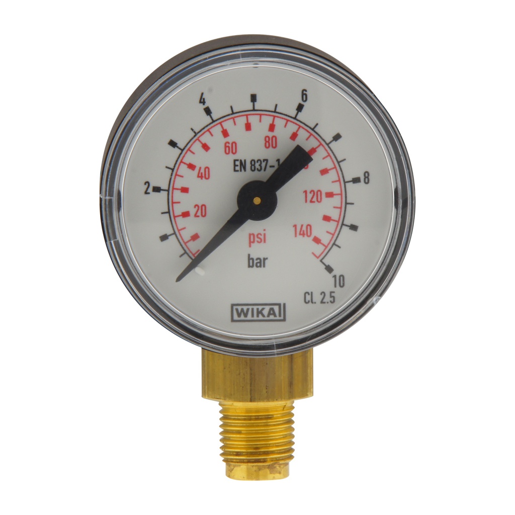 0..10 Bar (0..145 psi) Druck Manometer unter Kunststoff / Messing 40 mm Klasse 2.5