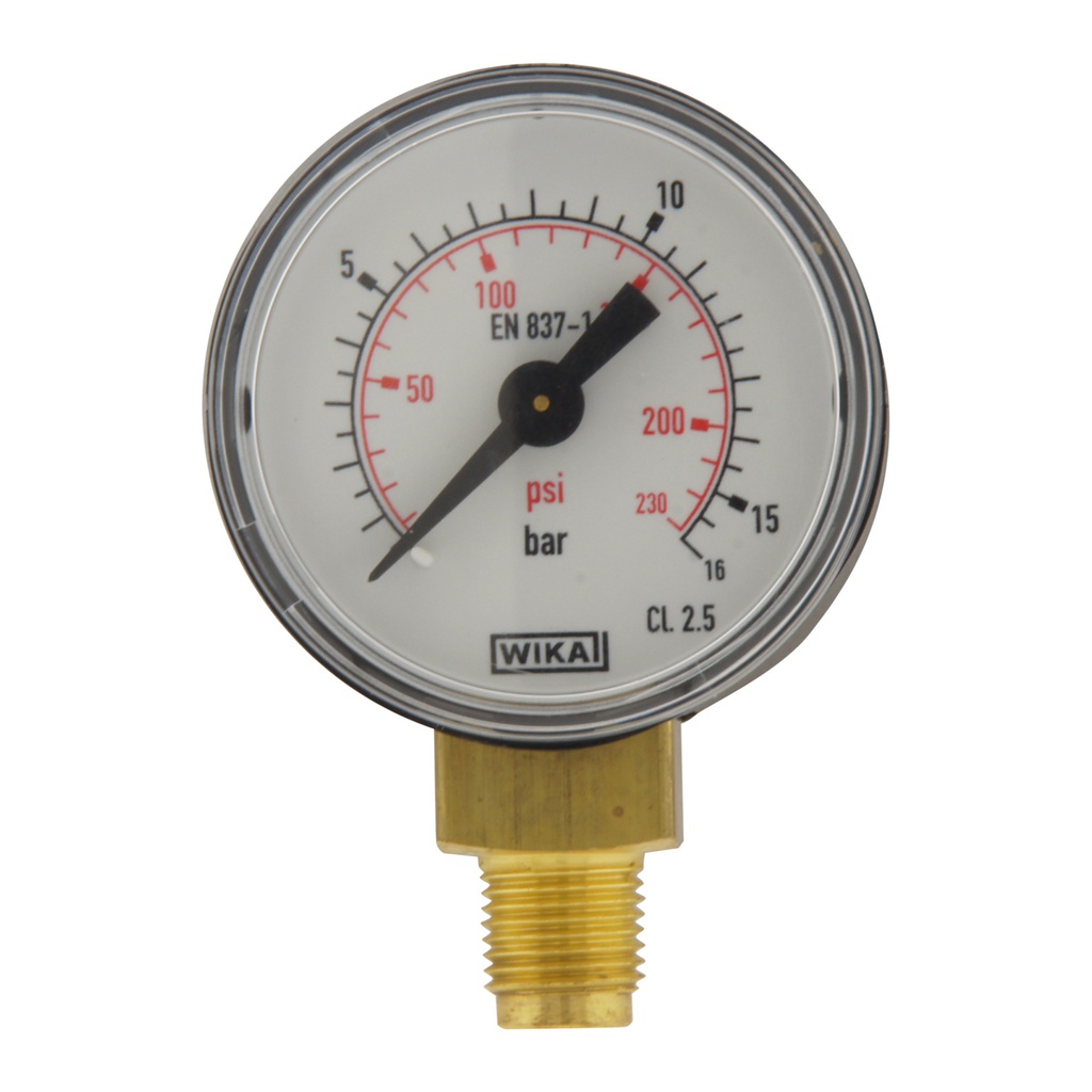 0..16 Bar (0..232 psi) Druck Manometer unter Kunststoff / Messing 40 mm Klasse 2.5