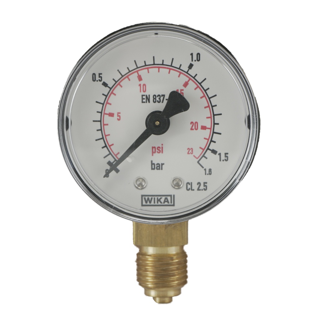 0..1.6 Bar (0..23 psi) Druck Manometer unter Kunststoff / Messing 50 mm Klasse 2.5