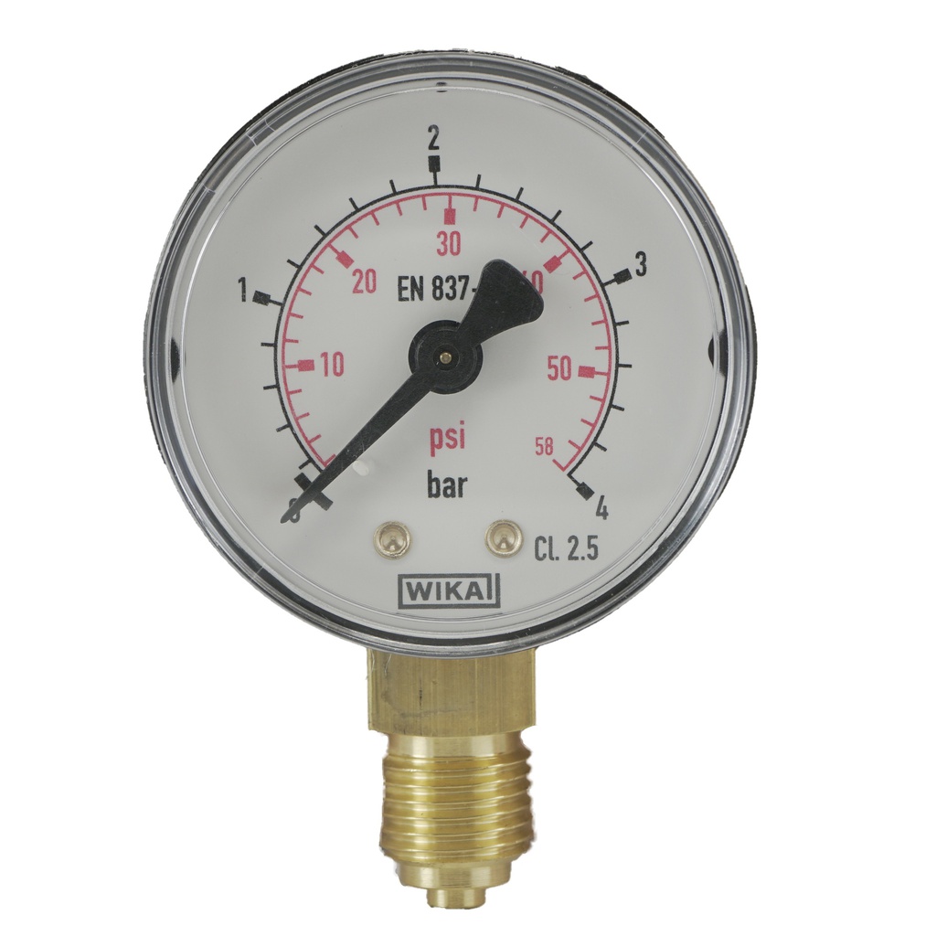 0..4 Bar (0..58 psi) Druck Manometer unter Kunststoff / Messing 50 mm Klasse 2.5