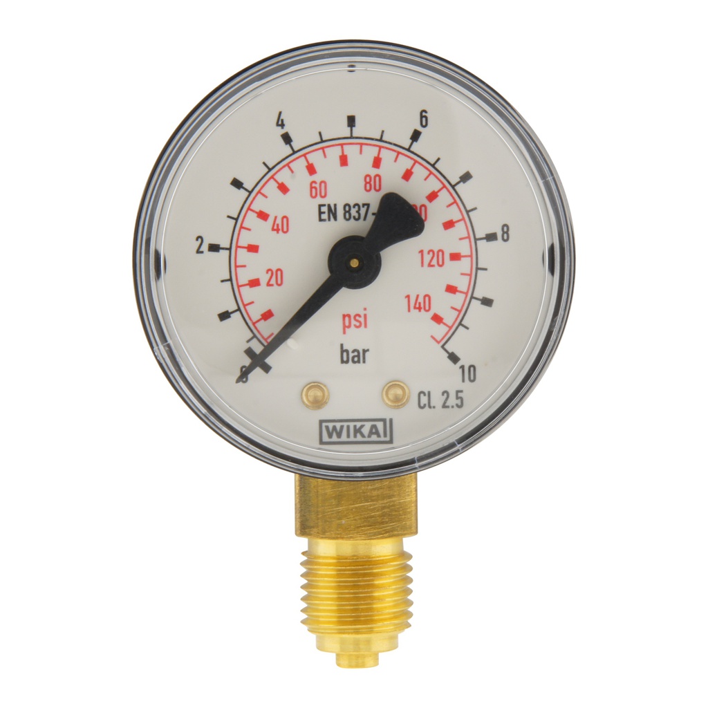 0..10 Bar (0..145 psi) Druck Manometer unter Kunststoff / Messing 50 mm Klasse 2.5