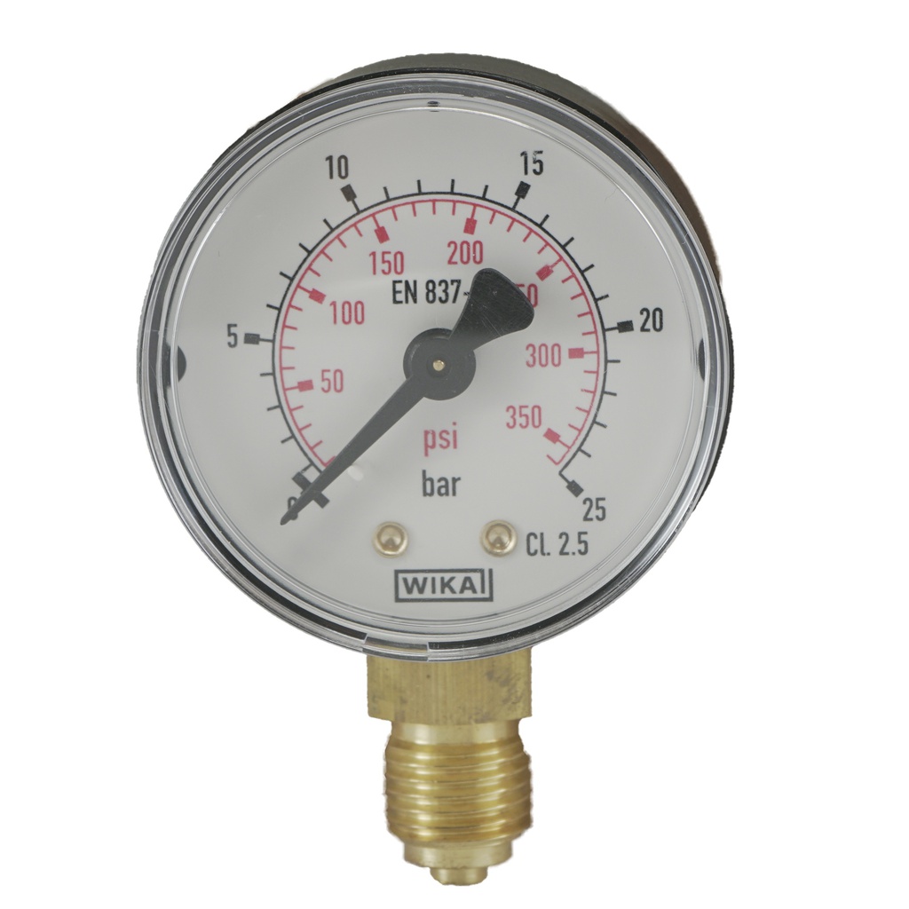 0..25 Bar (0..363 psi) Druck Manometer unter Kunststoff / Messing 50 mm Klasse 2.5