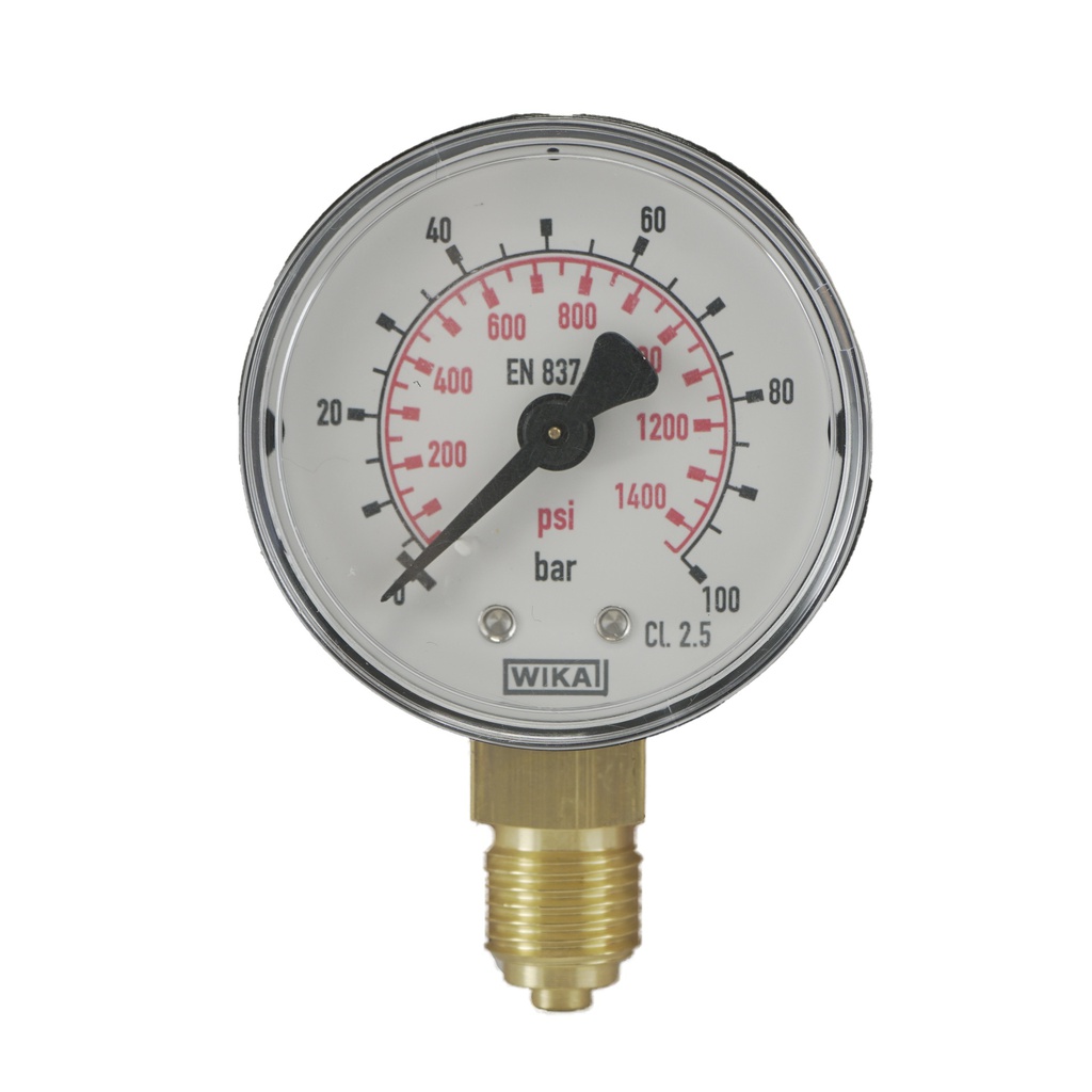 0..100 Bar (0..1450 psi) Druck Manometer unter Kunststoff / Messing 50 mm Klasse 2.5