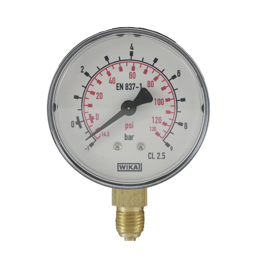 -1..9 Bar (-15..131 psi) Druck Manometer unter Kunststoff / Messing 63 mm Klasse 2.5