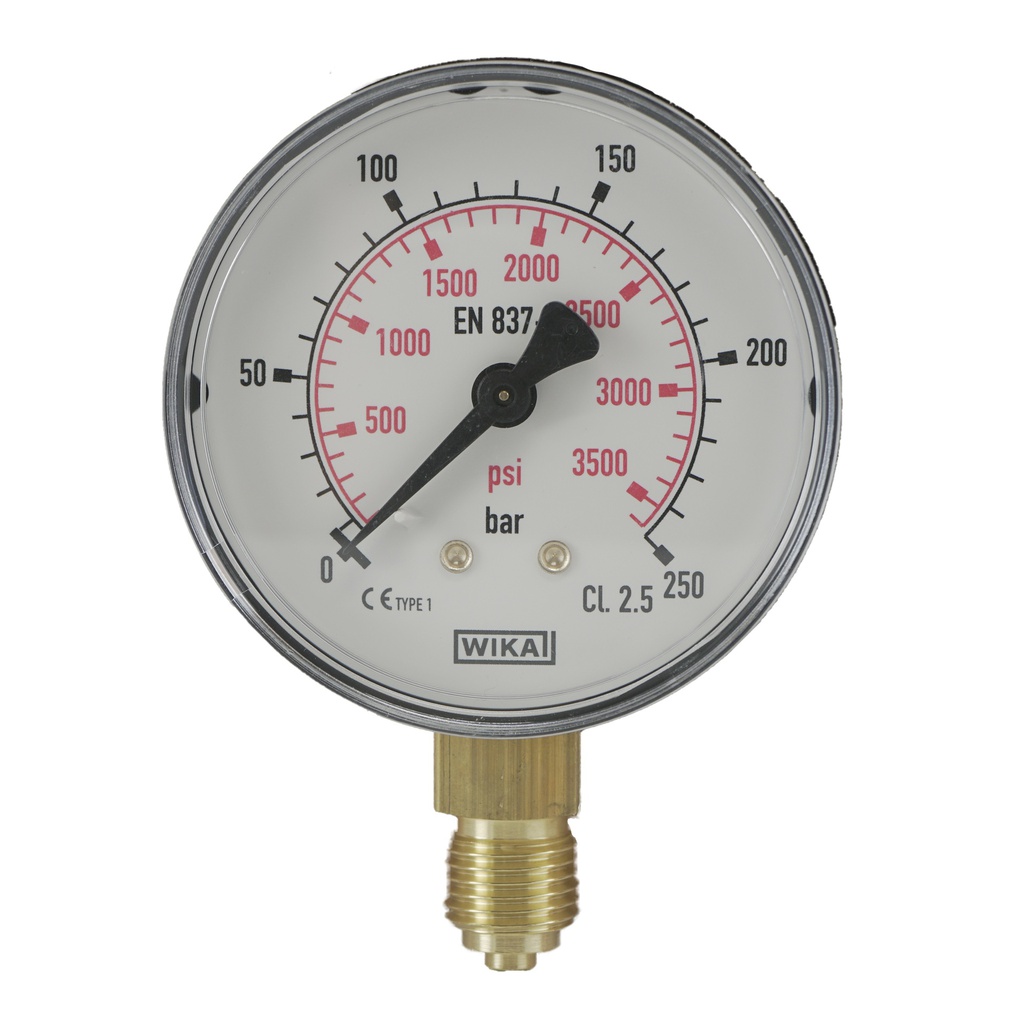 0..250 Bar (0..3626 psi) Druck Manometer unter Kunststoff / Messing 63 mm Klasse 2.5