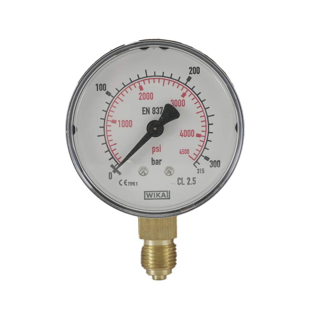 0..315 Bar Manometer Onderaansluiting Kunststof/Messing 63 mm Klasse 2.5