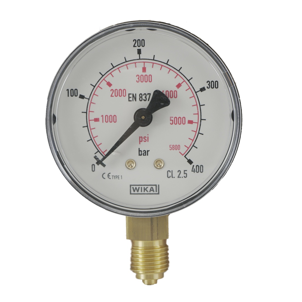 0..400 Bar (0..5802 psi) Druck Manometer unter Kunststoff / Messing 63 mm Klasse 2.5