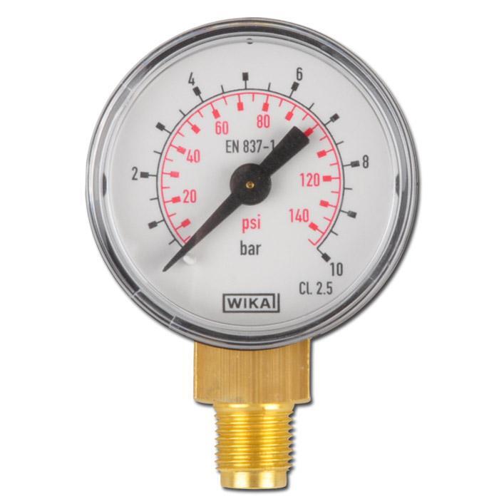 '-1..0 Bar Manometer Onderaansluiting Staal/Messing 50 mm Klasse 1.6