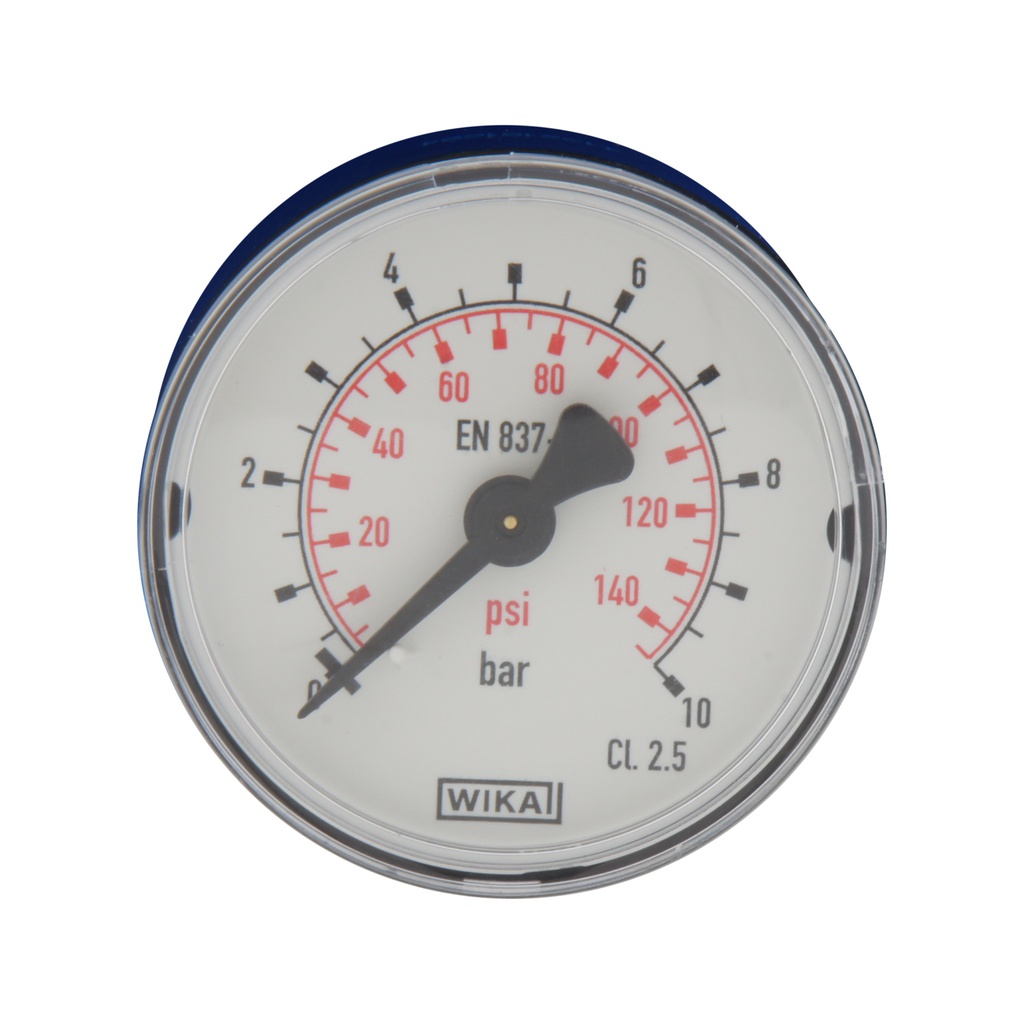 0..10 Bar (0..145 psi) Pressure Gauge Rear Plastic/Brass 40 mm Class 2.5