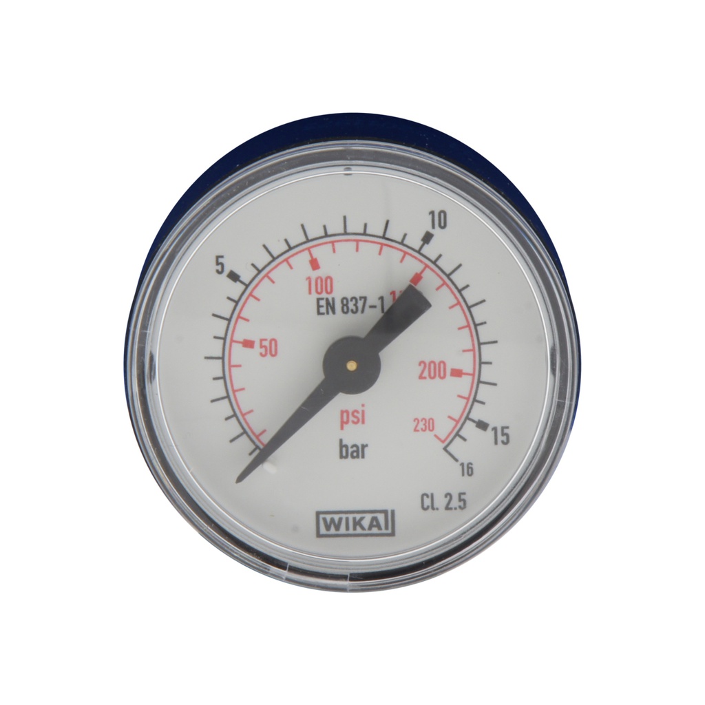 0..16 Bar (0..232 psi) Pressure Gauge Rear Plastic/Brass 40 mm Class 2.5