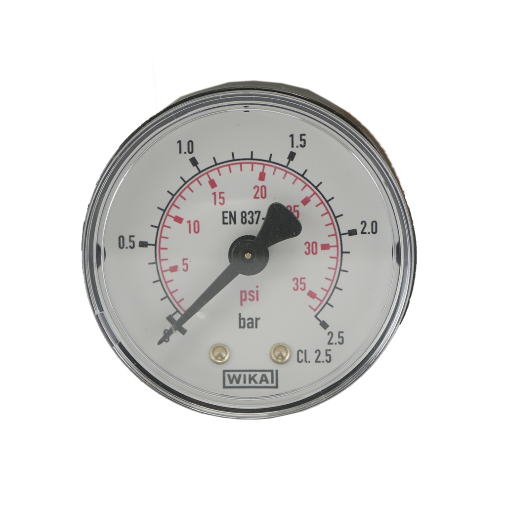 0..2.5 Bar (0..36 psi) Pressure Gauge Rear Plastic/Brass 50 mm Class 2.5