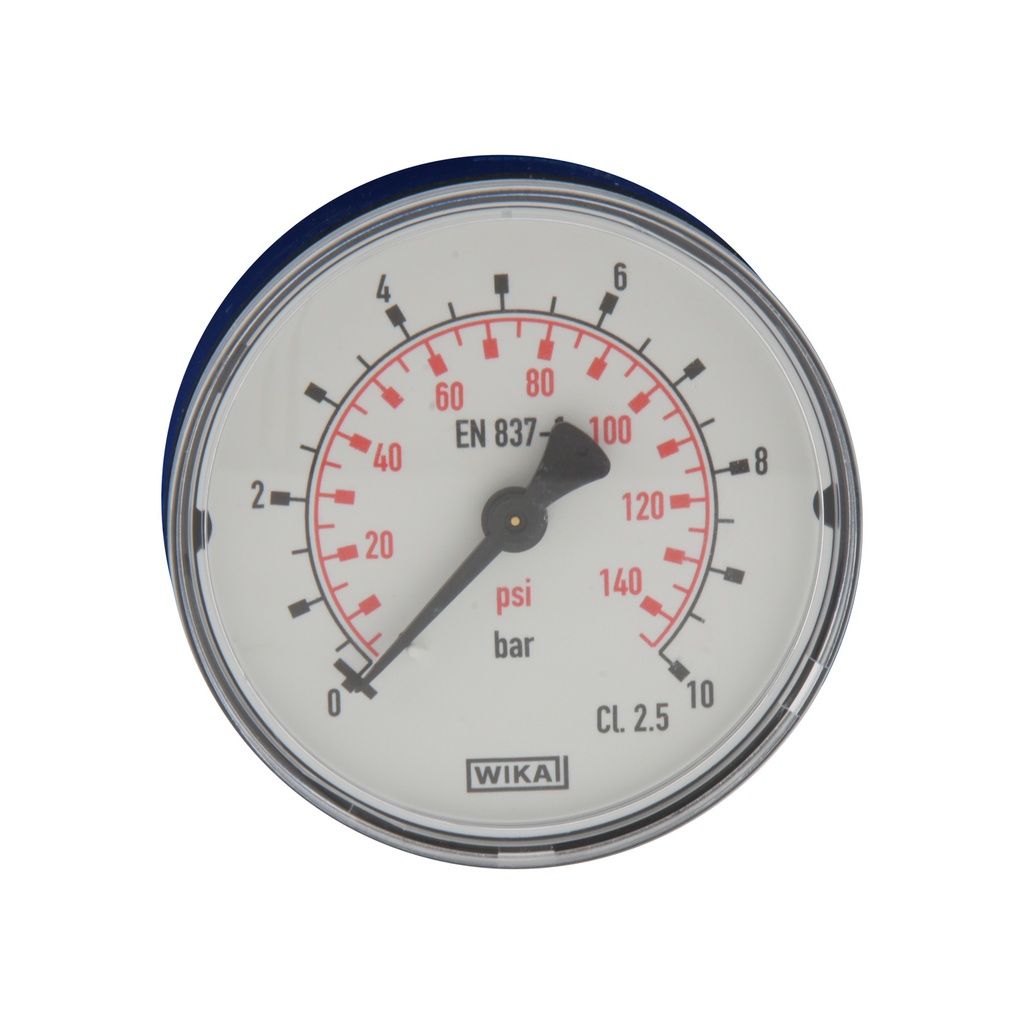 0..10 Bar (0..145 psi) Pressure Gauge Rear Plastic/Brass 63 mm Class 2.5