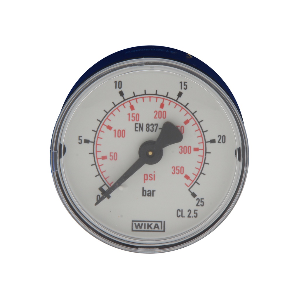 0..25 Bar (0..363 psi) Pressure Gauge Rear Plastic/Brass 63 mm Class 2.5