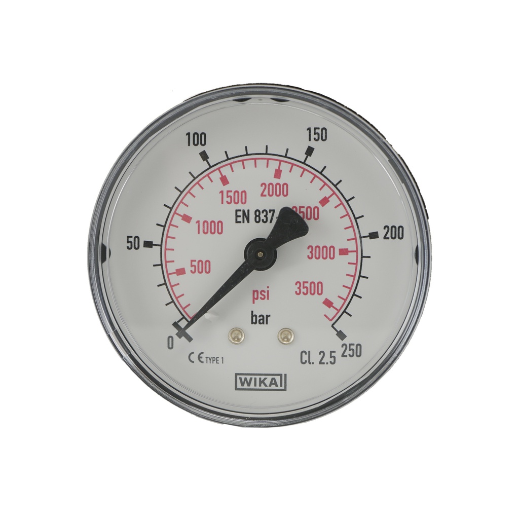 0..250 Bar (0..3626 psi) Pressure Gauge Rear Plastic/Brass 63 mm Class 2.5