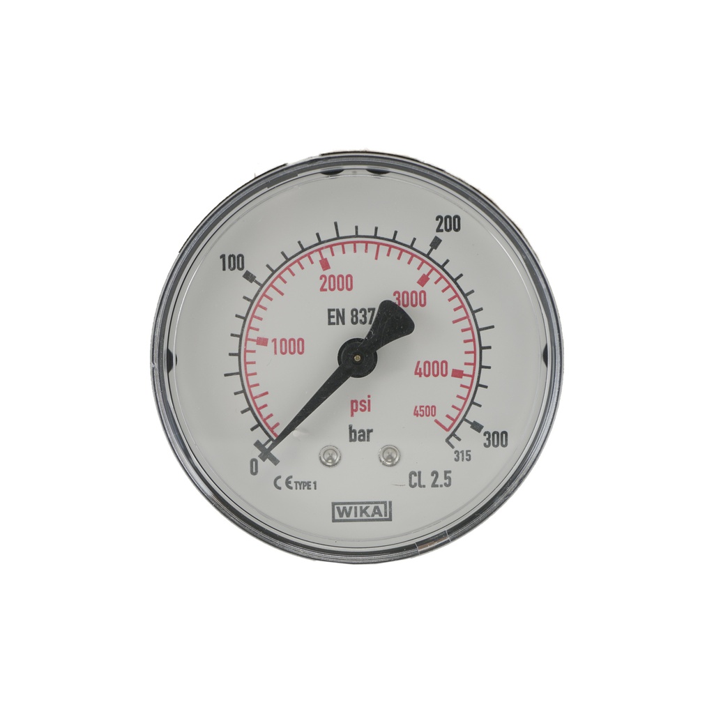0..315 Bar Manometer Achteraansluiting Kunststof/Messing 63 mm Klasse 2.5